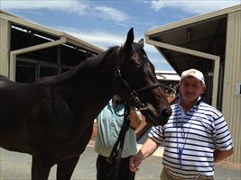 John with Lot 6 Lonhro x Girl In A Storm colt at Magic Millions sales